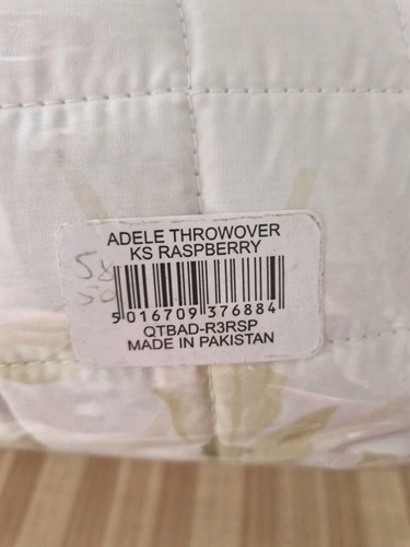 SANDERSON "ADELE" Raspberry/Ivory Floral KING Quilted Bedspread Throw NWT. £340 - Picture 11 of 11
