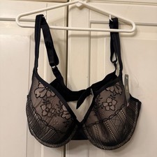 Wacoal Elevate Underwire Bra Black Nude Lace Full Coverage 36D 853268 NWT