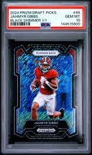 PSA 10 2024 Prizm Draft Picks BLACK Shimmer JAHMYR GIBBS #44 1/1 One of One