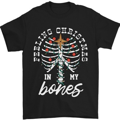 Feeling Christmas In My Bones Herren T-Shirt 100% Baumwolle