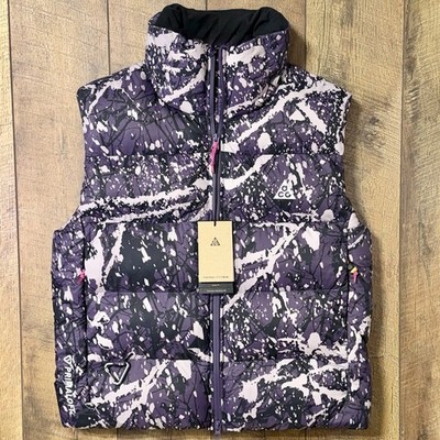 Nike ACG Therma-Fit ADV Lunar Lake Black Purple Puffer Vest FV7331-573 Womens XL