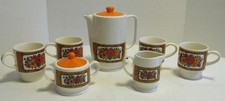 Vintage Mod Electric Coffee Tea Pot Set Cups ...