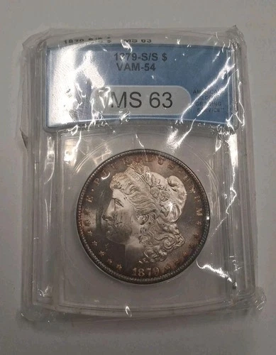 1879 S/S VAM-54 Morgan Silver $1 Dollar MS 63 ANACS certified