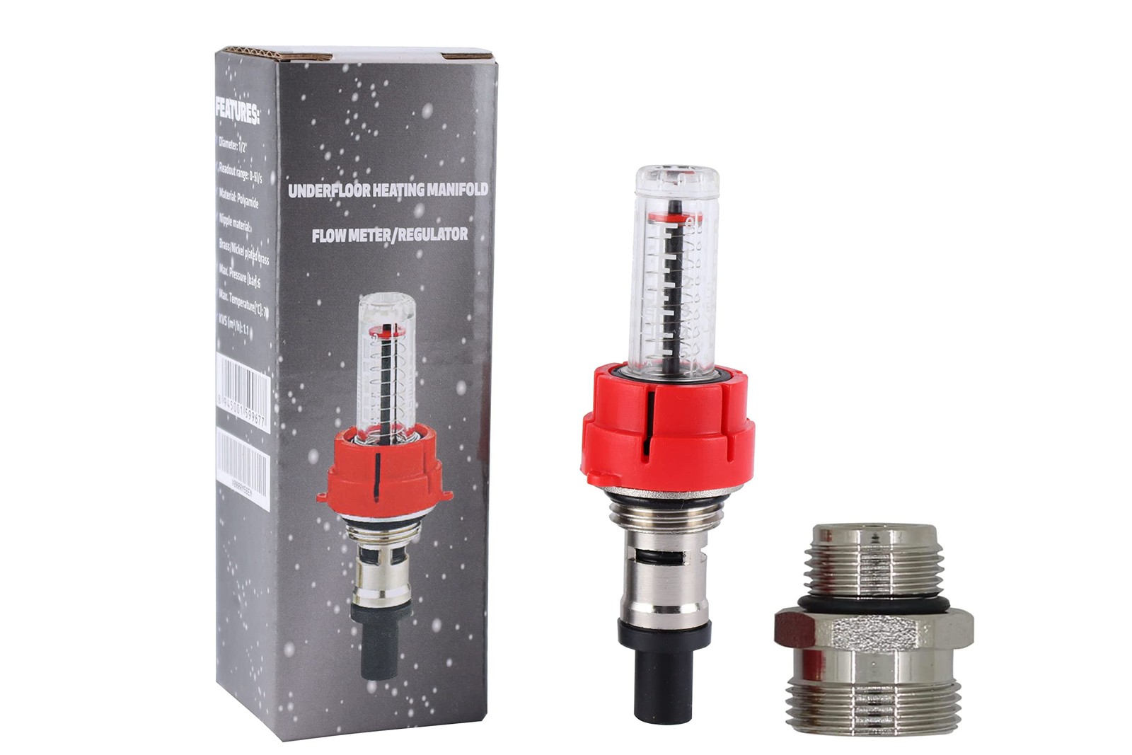 Wärmer System Underfloor Heating Manifold Flow Meter/Regulator: Brass