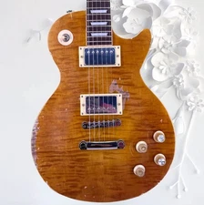 US warehouse LP Heritage Style Yellow Redwood 6 Strings Silver Parts