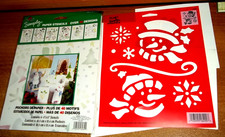 2 WINTER SNOWMAN STENCIL SETS