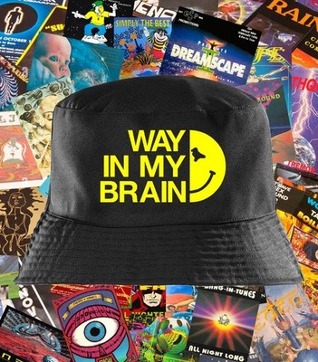 WAY IN MY BRAIN RAVE BUCKET HAT ACID HOUSE FESTIVAL HUT ECSTASY 90s DANCE EDM