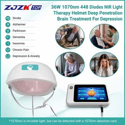 36W 1070nm Photobiomodulation Brain Helmet 10 Presets for Mental Clarity Daily