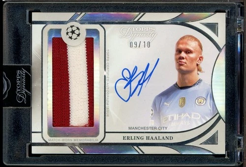2024-25 Topps Dynasty UCL Soccer Erling Haaland GU Patch AUTO Jersey # 9/10