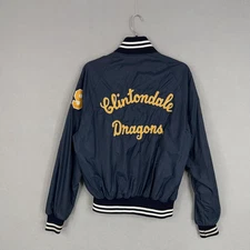 Vintage Chainstitch Jacket Mens Medium Coaches Coat Champion Clintondale Dragons