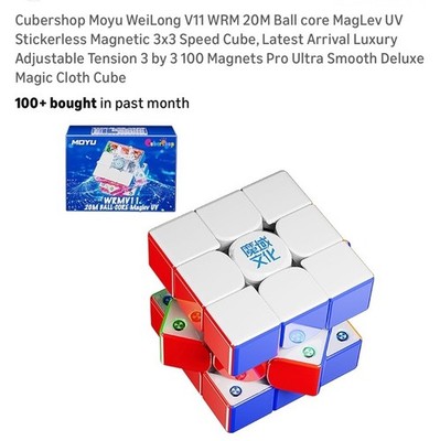 Moyu WeiLong V11 WRM 20M core MagLev UV Stickerless Magnetic 3x3 Speed Cube, ...