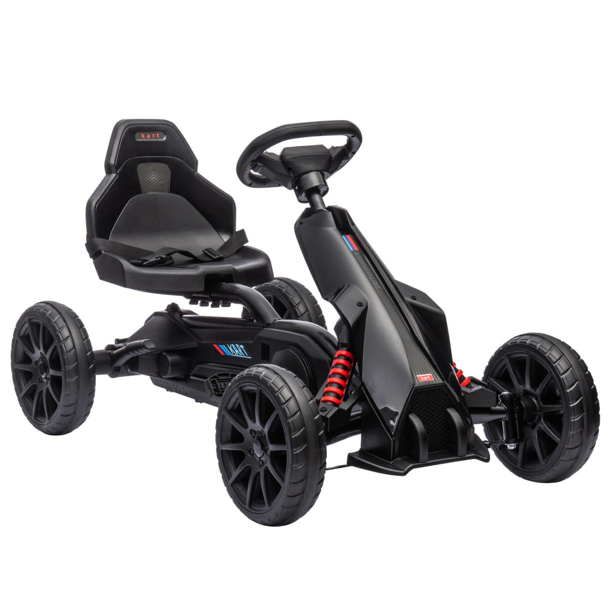 Children Pedal Go Kart Adjustable Seat, Handbrake Black - Image 2