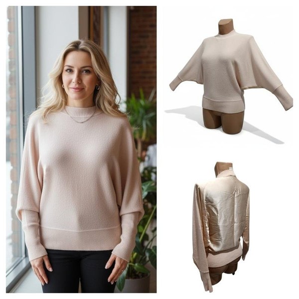 Women Club Monaco Sweater Beige Cashmere XS