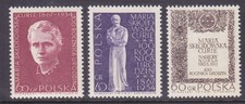 Poland 1518-20 MNH 1967 Marie Curie Radium & Polonium Discover Set of 3