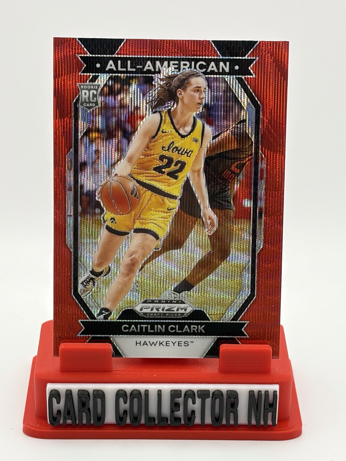 2024 Panini Prizm Draft Caitlin Clark Red Ruby Wave SP All-American Rookie