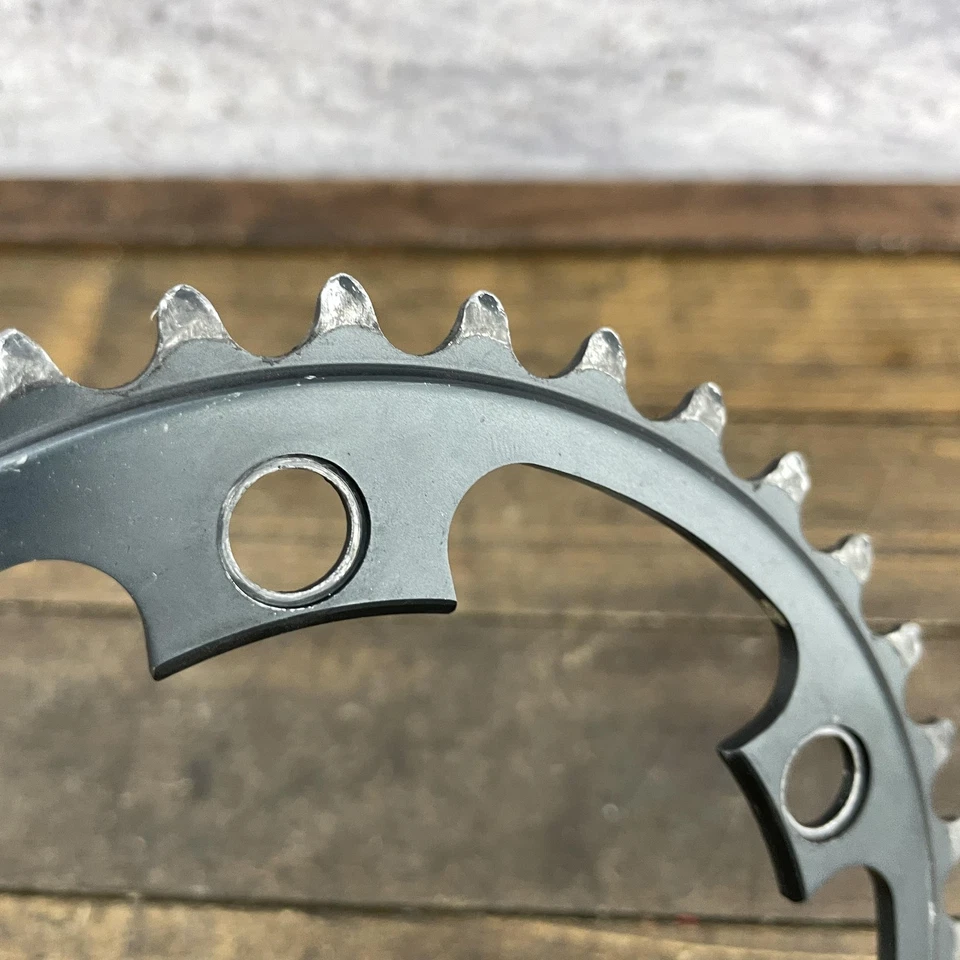 Plato Shimano 36T 11 velocidades 4 pernos 110 BCD asimétrico 36 MB negro medio Foto 3 de 4