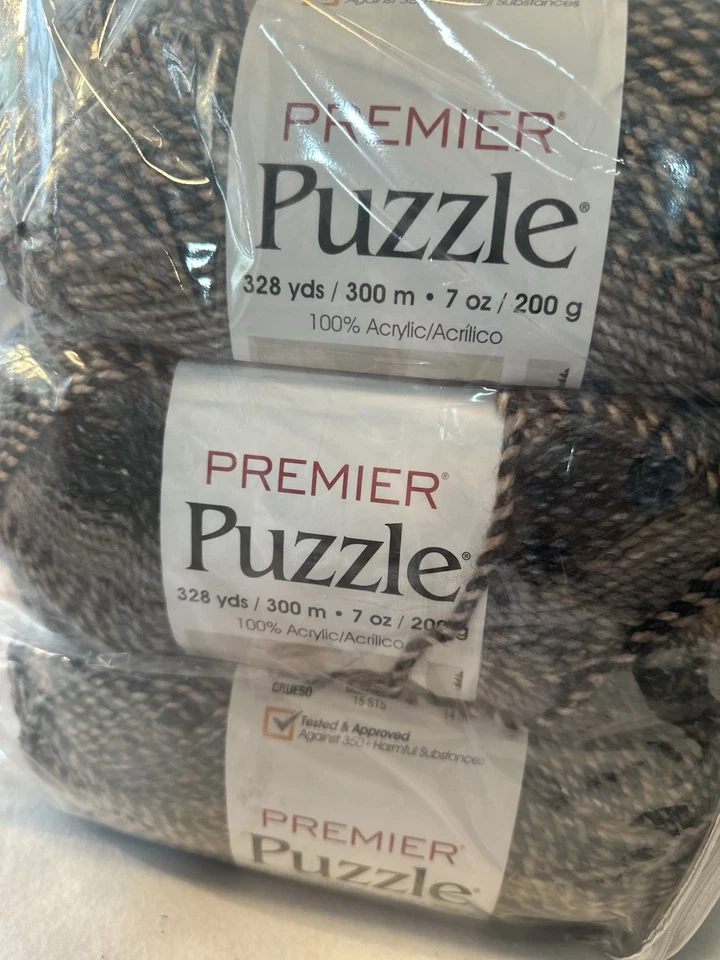 Premier Yarns Blanket Kit W/Pattern, 6 Skeins Puzzle Yarn #5 SUPER NICE - Image 3 of 4
