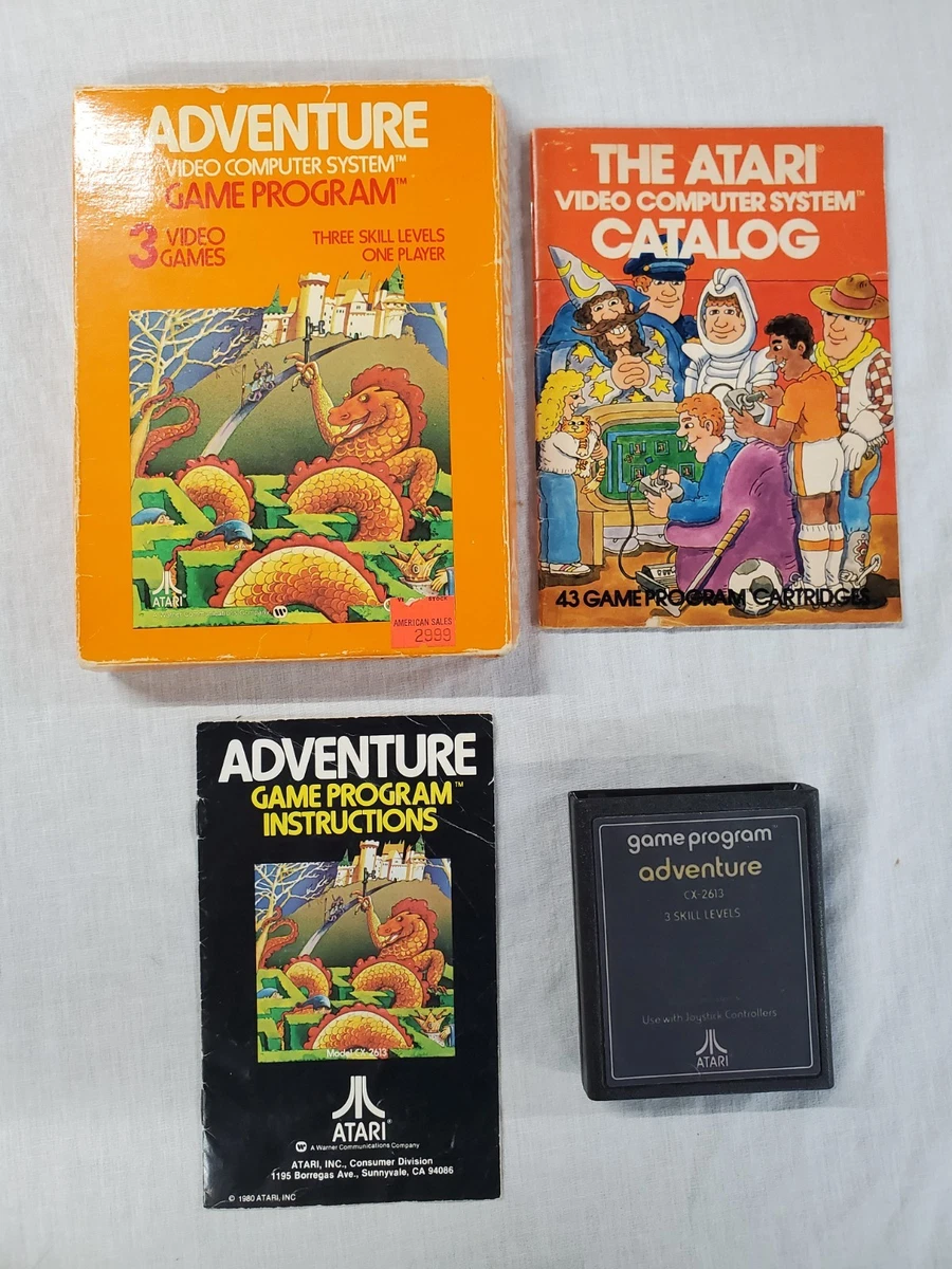 TRES BON ETAT en boite + notice : ADVENTURE Atari 2600 VCS F