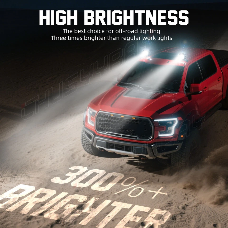 2Pcs 4" Inch 60w 4LED Work Light Bar Spot Beam Driving Fog For Offroad ATV UTV - Image 3 of 4