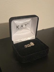 Solid 10k White Gold Kay Jewelers Bridal Set (wedding band and engagement ring)