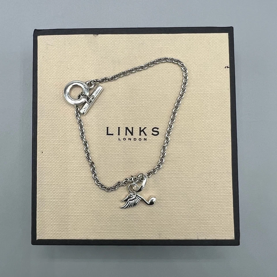 Links of London Silver T-Bar Bracelet with Winged Melody Charm - Image 4 of 4