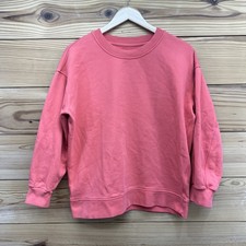 Lululemon Sweatshirt Med 6 Orange Logo Pullover Crewneck Perfectly Oversize B133