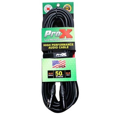 ProX 50FT XLR-F to XLR-M Balanced High Performance Microphone Cable [XC-MIC50]