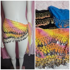 Belly Dance Coins Hip Scarf Wrap Belt Skirt Costume Bundle Of 4