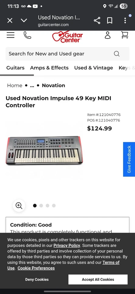 Novation 49 Synthesizer with M Gear Sustain Pedal and Cable - Image 3 of 3
