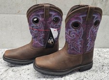 NEW Rocky Cowboy Cowgirl Western Big Kids US7M Original Ride FLX 8" Boots Purple