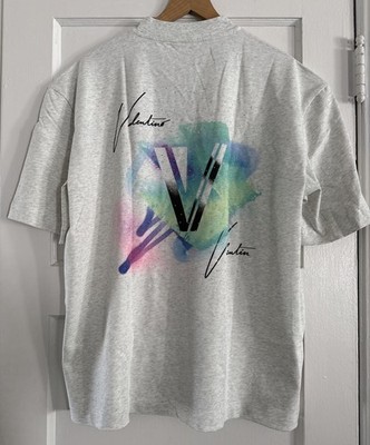 Valentino Valentin Gray Diamonds AVR 20 Tee Medium Short Sleeve T-Shirt Oversize