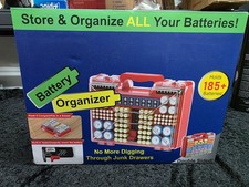 Battery Organizer Storage Case Holds 185 Batteries Double-Sided Compact Durable