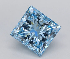 1 Ct Blue color Diamond Loose Princess Cut VVS1 Grade Gemstone 1 gift for