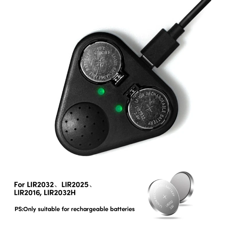 Button Coin Cell Battery Charger Voice Reminder Button Battery Rechargeable - Image 2 of 4