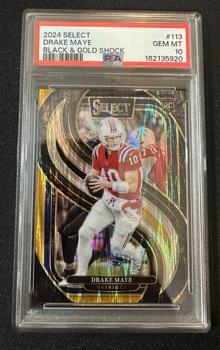 2024 Drake Maye [Black Gold Prizm Shock] #113