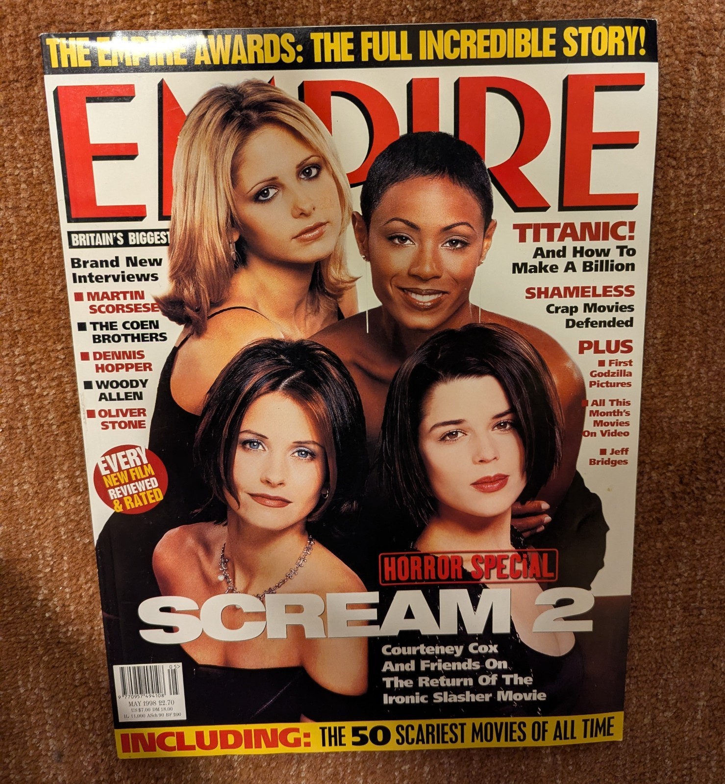Empire Magazine May 1998 Courtney Cox, Neve Campbell, Sarah Michelle Gellar