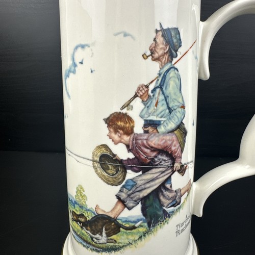 Tazza NORMAN ROCKWELL Goin’ Fishin’ Stein Gorham 8" quattro stagioni edizione limitata - Foto 4 di 19