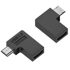 90 Degree Right Angle USB C Female To Micro USB Male Data Adapter 2 PCS