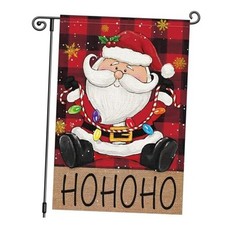 Hohoho Santa Claus Garden Flag 12x18 Inch Double Sided 12x18inch Christmas
