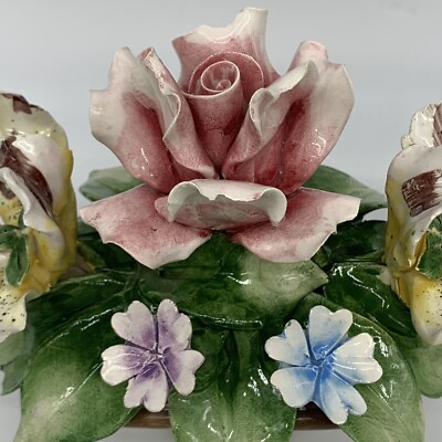 VTG Capodimonte Fragile Porcelain Roses 8