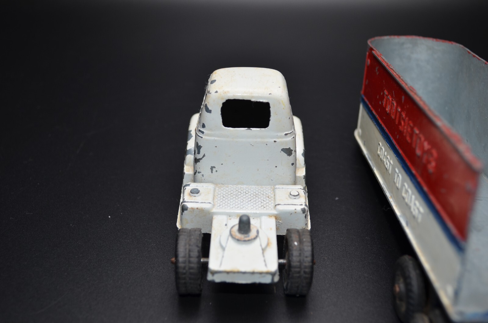 (2) Tootsietoy Coast to Coast Semi Tractor Trailer Red Vintage Toy