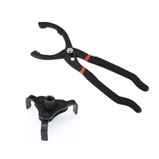 2 Pieces 12" Oil Filter Pliers and Universal Adjustable Oil Filter Wrench Rem...