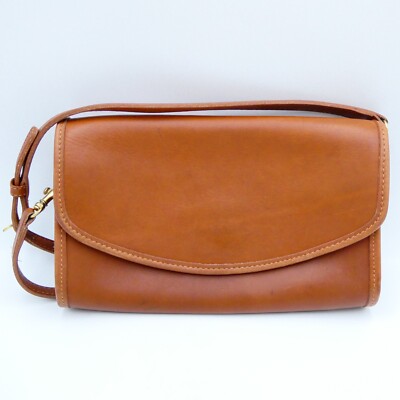Vintage Coach Sterling Clutch 9945 British Tan Made in USA No Tag