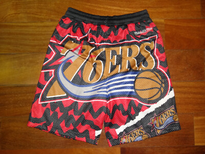 Philadelphia 76ers ショーツ　MADE IN USA 激レア Youth Philadelphia 76ers Mitchell & Ness Big Face Jumbotron Mesh