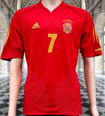 SPAIN 2004 EURO QUARTER-FINALS LEGENDARY RAUL 7 HOME ADIDAS JERSEY