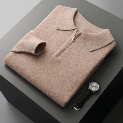 New Cashmere Sweater Faux Wool Pullover Casual Loose POLO Knitted Bottom Shirt