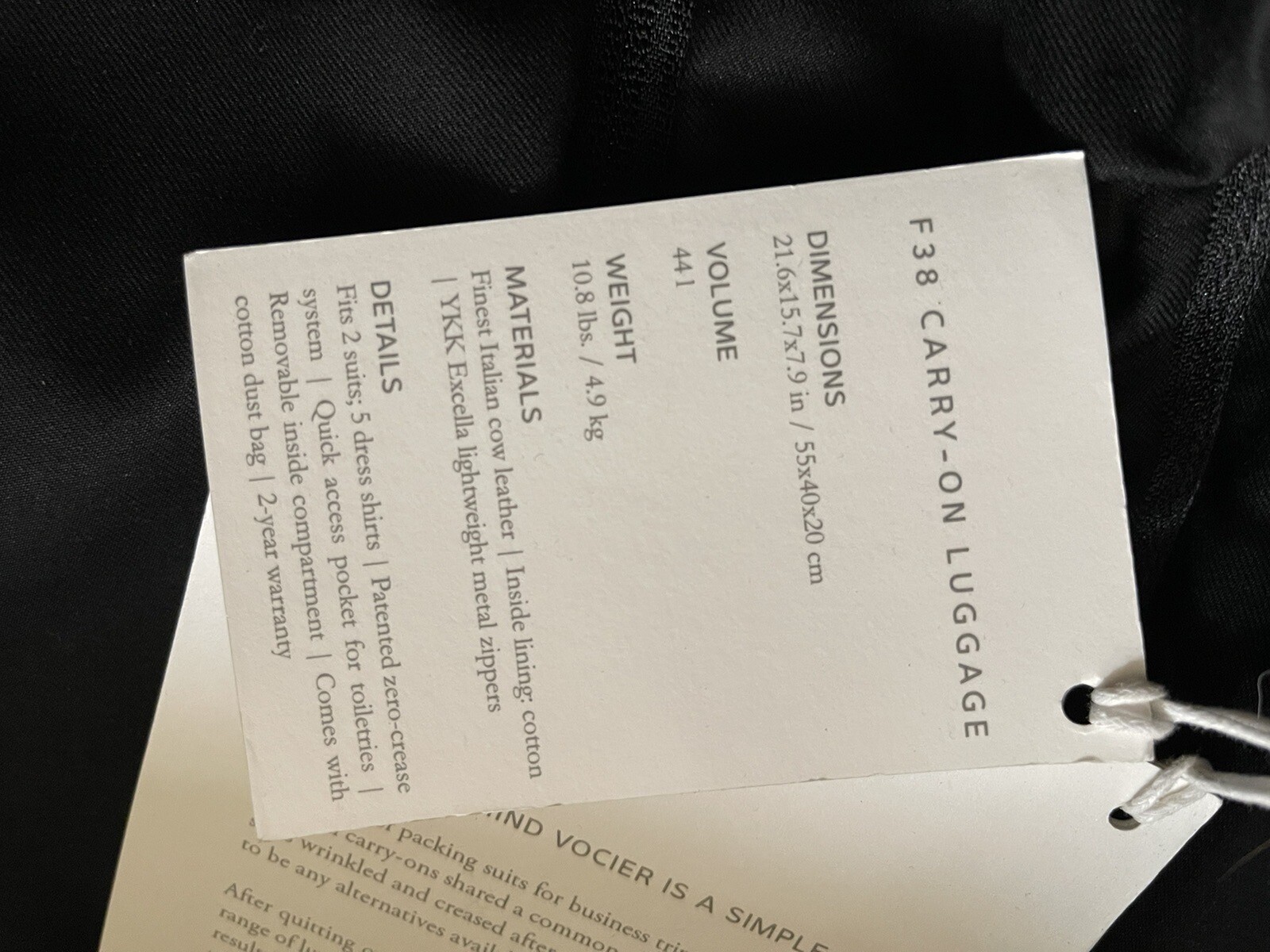 Vocier F38 Luggage Carry On Black Leather 21.6x15.7x7.9 In eBay