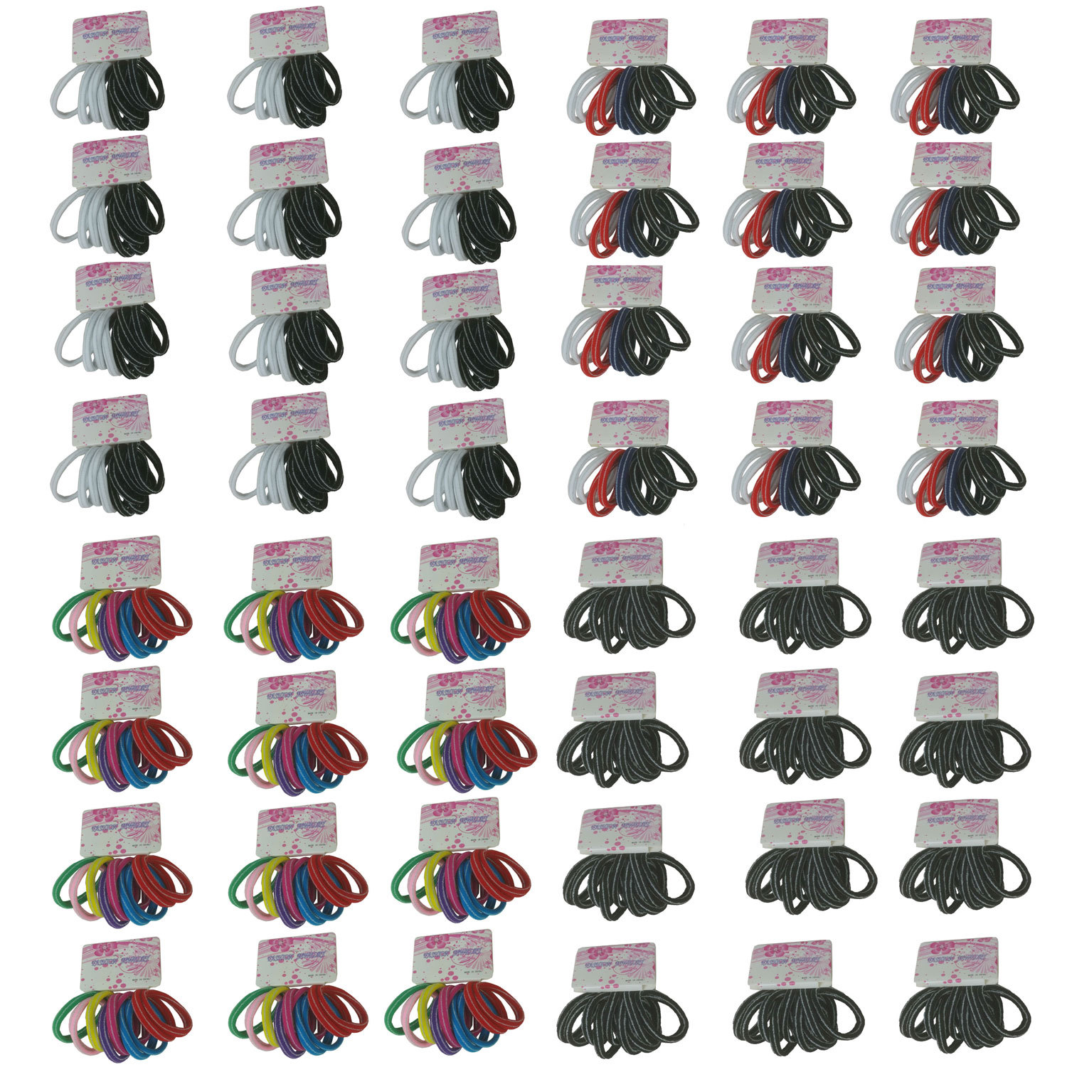 120 Elástico Bandas de Pelo Goma Anillo Coleteros con Brillos