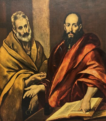 Vintage Large El Greco Saint Peter and Saint Paul at Saint Petersburg Lithograph