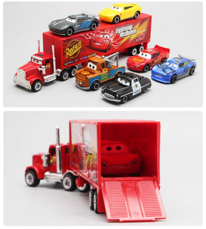 7 Disney Pixar Cars Lightning Mcqueen Mater Jackson Police Car Truck Diecast Toy - image 3 of 4